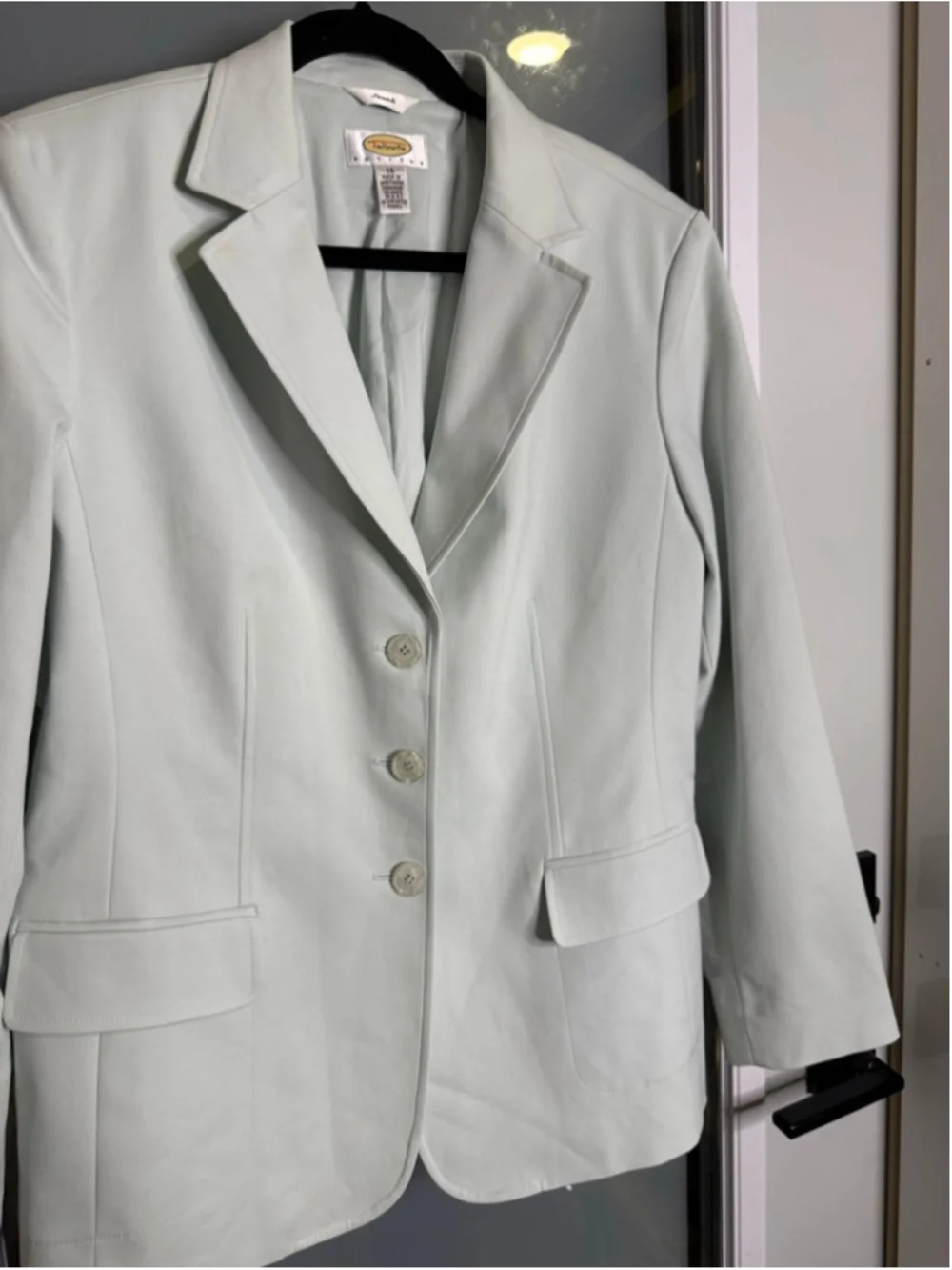 Talbots Petite Stretch Light Green Blazer 14P - Picture 3 of 9